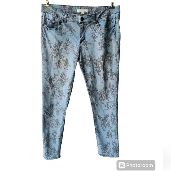 21 Denim by Forever 21 Women's Floral Print Low Rise Skinny Jeans, 30 - Picture 1 of 8